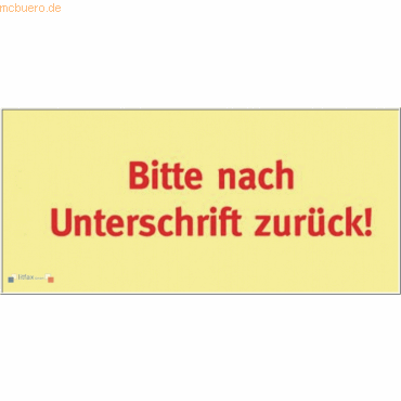 Litfax Haftnotizen 75x35mm gelb 'Bitte nach Unterschrift zurück!' 1PG Litfax Haftnotizen 75x35mm gelb 'Bitte nach Unterschrift zurück!' 1PG von Litfax