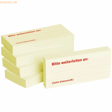 Litfax Haftnotizen 75x35mm gelb 'Bitte weiterleiten an: (keine Untersc von Litfax