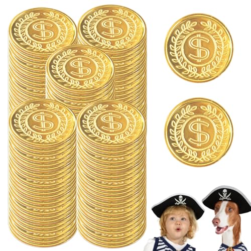Lithyc 100 PlastikgoldmüNzen-GoldmüNzen Kinder-Kinderspielzeug-Goldtaler-Piratenschatz-Piratengold-Schatzsuchspiel-Ideal FüR Geburtstagsfeiern, Versammlungen Lithyc 100 PlastikgoldmüNzen-GoldmüNzen Kinder-Kinderspielzeug-Goldtaler-Piratenschatz-Piratengold-Schatzsuchspiel-Ideal FüR Geburtstagsfeiern, Versammlungen von Lithyc