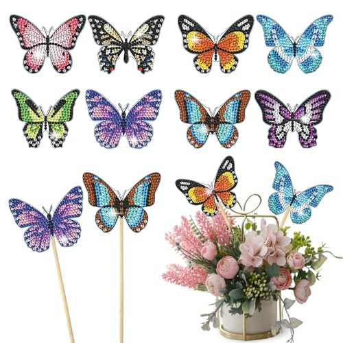 Lithyc 8-Teiliges set Schmetterling Diamond Painting - Schmetterling Stakes Diamant Kunst Kits - Diy Diamont Painting kit,ZubehöR füR Schmetterlings-Diamantmalerei-Ornamente Lithyc 8-Teiliges set Schmetterling Diamond Painting - Schmetterling Stakes Diamant Kunst Kits - Diy Diamont Painting kit,ZubehöR füR Schmetterlings-Diamantmalerei-Ornamente von Lithyc