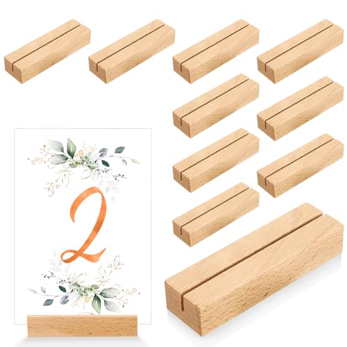 Litimkat 10 Stück Kartenhalter Holz, Fotokartenhalter aus Holz für Hochzeiten, Bankette und Partys, Tischnummernhalter aus Buche, Menühalter aus Holz für Restaurants Litimkat 10 Stück Kartenhalter Holz, Fotokartenhalter aus Holz für Hochzeiten, Bankette und Partys, Tischnummernhalter aus Buche, Menühalter aus Holz für Restaurants von Litimkat