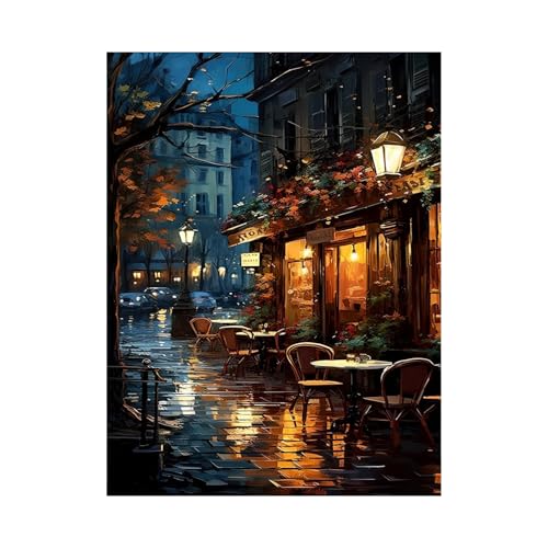 Litinliv Malen Nach Zahlen Erwachsene, Landschaft-Landschaft Malen Nach Zahlen, mit 3 Pinseln und Acrylfarbe, DIY Ölgemälde für Home Décor, Paint by Numbers (40 × 50 cm) von Litinliv