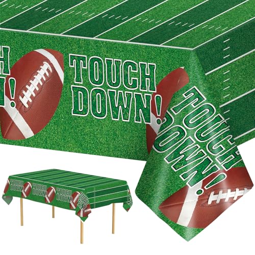 3 Stück Fußball-Tischdecke aus Kunststoff – Touch Dwon Fußball-Tischdecke, Einweg-Tischdecke, rechteckig, Rugby-Sport-Tischdecke für Fußballdekorationen, Partyzubehör, Spieltag, Tischdekoration 3 Stück Fußball-Tischdecke aus Kunststoff – Touch Dwon Fußball-Tischdecke, Einweg-Tischdecke, rechteckig, Rugby-Sport-Tischdecke für Fußballdekorationen, Partyzubehör, Spieltag, Tischdekoration von Litmitfu