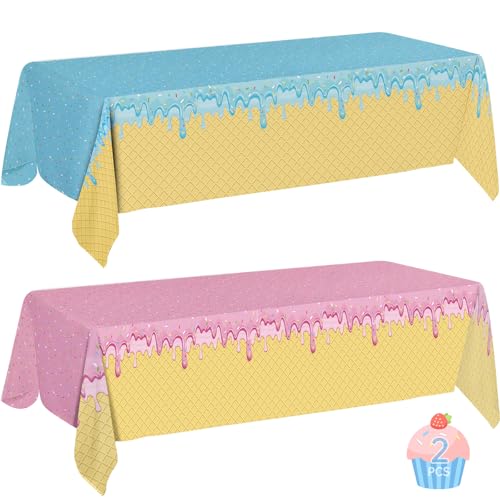 Eiscreme-Tischdecke – Blau-Rosa, Einweg-Party-Tischdecke, Dekoration, Kunststoff, rechteckig, Sommer-Bar-Tischdecken für Eis, Babyparty, Geburtstagsparty, Tischdekoration, 137 x 274 cm Eiscreme-Tischdecke – Blau-Rosa, Einweg-Party-Tischdecke, Dekoration, Kunststoff, rechteckig, Sommer-Bar-Tischdecken für Eis, Babyparty, Geburtstagsparty, Tischdekoration, 137 x 274 cm von Litmitfu