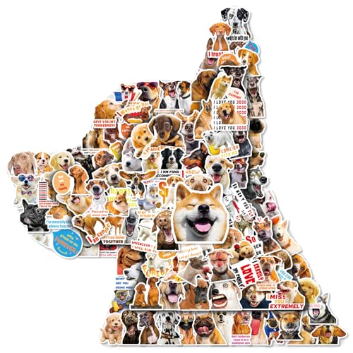 100 Stück Niedlich Hund Aufkleber,Lustige, süße Internet-Hunde aufkleber für Jugendliche，Erwachsene,wasserdichte Vinyl Aufkleber für Laptop,Wasserflaschen,Scrapbooking,Mappen,Handy von Litonen