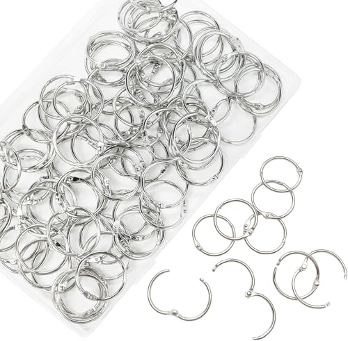 1,2 Zoll (50er-Pack) kleine Loseblatt-Binderringe, Ringe für Karteikarten, Karteikartenringe, Schlüsselringe aus vernickeltem Stahl, Ringbinder-Clips, für Zuhause, Schule und Büro, Silber von Litoott