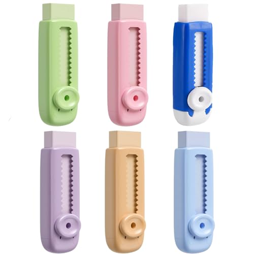 Radiergummi aus Gummi, verschiebbarer, einziehbarer Radiergummis, 6 Stück große Radiergummis, Großpackung mit Radiergummi in verschiedenen Farben für Schüler, Kinder, Schulbüro, Haushaltsbedarf Radiergummi aus Gummi, verschiebbarer, einziehbarer Radiergummis, 6 Stück große Radiergummis, Großpackung mit Radiergummi in verschiedenen Farben für Schüler, Kinder, Schulbüro, Haushaltsbedarf von Litoott
