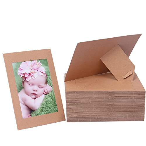 Litpoetic 100 Stück stehende Brown 10 x 15 cm Papp-Bilderrahmen mit Staffelei, für Hochzeit, Heimwerker, Klassenzimmer, Kraftpapier Litpoetic 100 Stück stehende Brown 10 x 15 cm Papp-Bilderrahmen mit Staffelei, für Hochzeit, Heimwerker, Klassenzimmer, Kraftpapier von Litpoetic