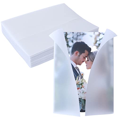 Vorgefaltete Pergament-Jacken für 12,7 x 17,8 cm Einladungen – Pergament-Umschlag für Hochzeitseinladungen – Großpackung durchscheinende Papierumschläge für Hochzeitskarten, 100 Stück von Litpoetic