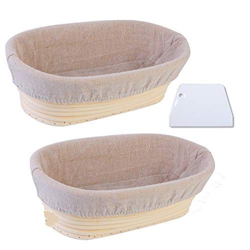 2 Pcs Gärkorb ovales Gärkörbchen für Brot 25 x 15 x 8 cm Banneton Korb,Gärkorb aus Peddigrohr,Brotform Gärkorb mit Teigschaber und Leinensatz für selbstgemachtes Brot 2 Pcs Gärkorb ovales Gärkörbchen für Brot 25 x 15 x 8 cm Banneton Korb,Gärkorb aus Peddigrohr,Brotform Gärkorb mit Teigschaber und Leinensatz für selbstgemachtes Brot von Litthing