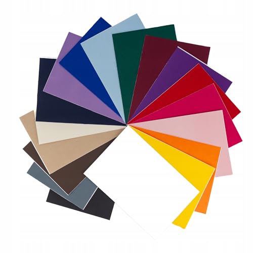 18er Set Stoff Flicken zum Aufbügeln & Selbstklebend – Textil Reparatur Patches in 18 Farben – Aufnäher für Kleidung, Jeans, Jacken, Hosen, DIY & Basteln, 14,5 x 10 cm von Little Angel