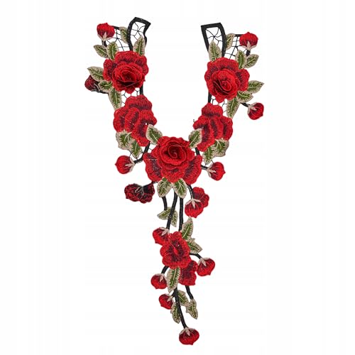 Große Rosen Aufnäher – Blumen Stickerei Patch zum Aufbügeln oder Aufnähen – Dekorativer Applikation Patch für Jacken, Jeans, Taschen & Kleidung (Große Rose) von Little Angel