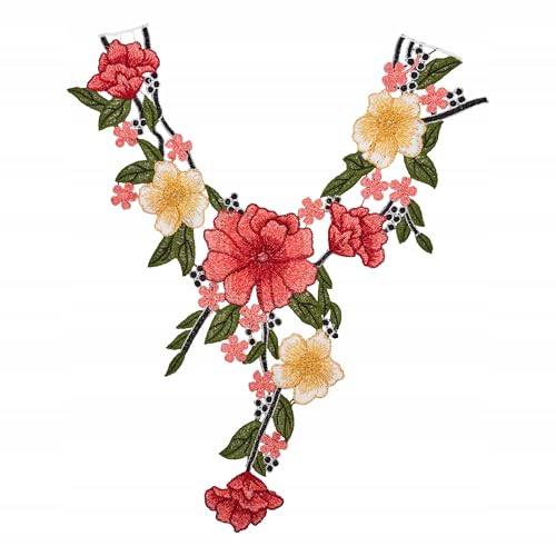Große Rosen Aufnäher – Blumen Stickerei Patch zum Aufbügeln oder Aufnähen – Dekorativer Applikation Patch für Jacken, Jeans, Taschen & Kleidung (Rose 3D 41cm) von Little Angel