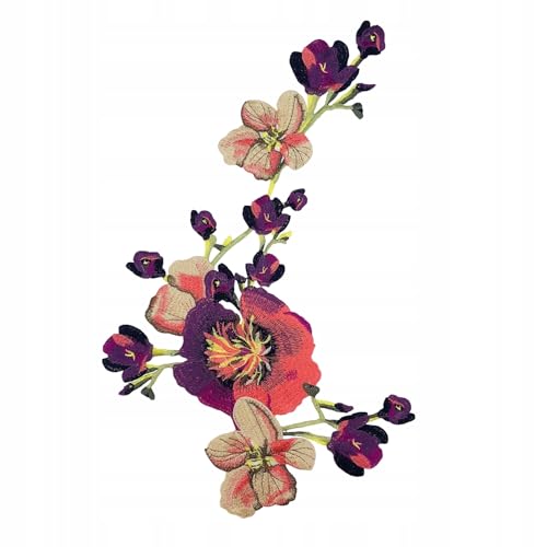 Große Rosen Aufnäher – Blumen Stickerei Patch zum Aufbügeln oder Aufnähen – Dekorativer Applikation Patch für Jacken, Jeans, Taschen & Kleidung (Rose 52cm) von Little Angel