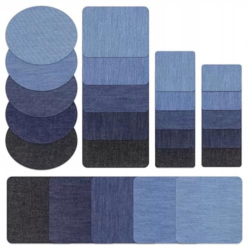 Set Flicken Jeans Bügelflicken zum Aufbügeln Aufbügler Aufnäher Jeansflicken Reperatur (25 Stück Flicken) von Little Angel