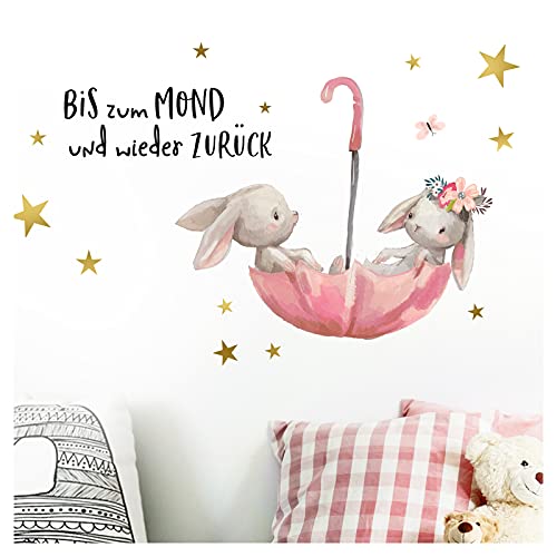 Little Deco 2 Hasen im Regenschirm Spruch Bis zum Mond DL213-1 Little Deco 2 Hasen im Regenschirm Spruch Bis zum Mond DL213-1 von Little Deco