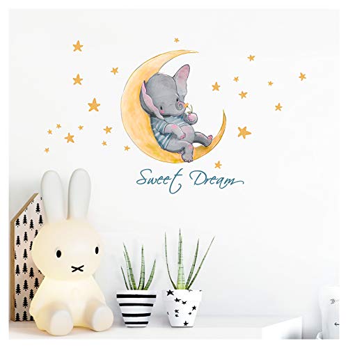 Little Deco Elefant auf Mond Spruch Sweet Dream DL213-10 von Little Deco