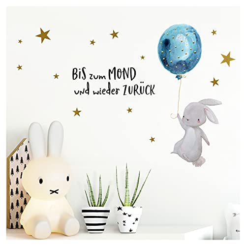 Little Deco Hase mit Luftballon Blau Spruch Bis zum Mond DL213-4 Little Deco Hase mit Luftballon Blau Spruch Bis zum Mond DL213-4 von Little Deco