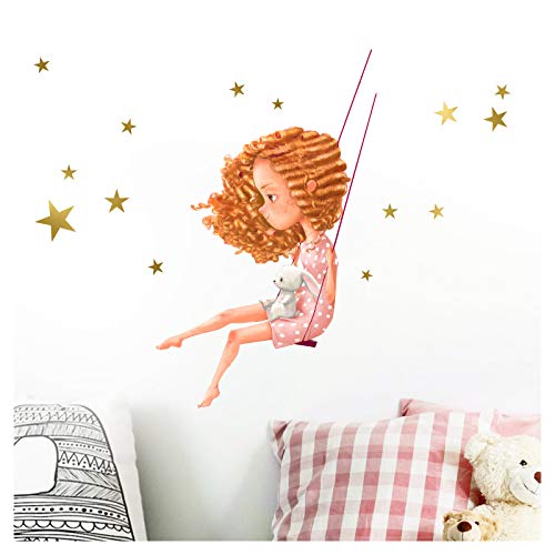 Little Deco Mädchen auf Schaukel mit Hase und Sternen DL211-2 Little Deco Mädchen auf Schaukel mit Hase und Sternen DL211-2 von Little Deco