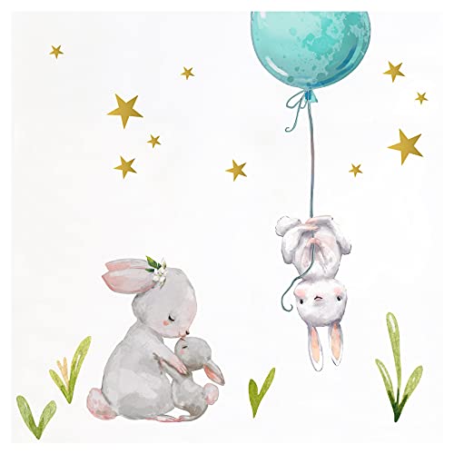 Little Deco Öko Wandtattoo Wandsticker Kinderzimmer Hasen mit Ballon mint Babyzimmer Deko Kinder Spielzimmer Wandaufkleber ohne Chlor und Weichmacher DL209-20 Little Deco Öko Wandtattoo Wandsticker Kinderzimmer Hasen mit Ballon mint Babyzimmer Deko Kinder Spielzimmer Wandaufkleber ohne Chlor und Weichmacher DL209-20 von Little Deco