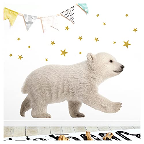 Little Deco Wandtattoo Eisbär mit Sterne DL613 S - 40 x 30 cm (BxH) von Little Deco