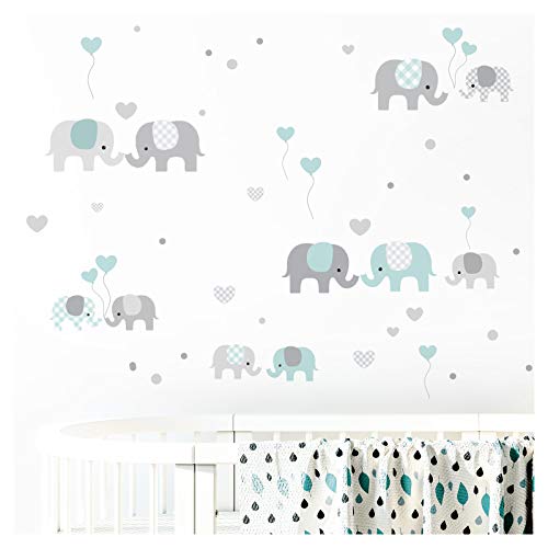 Little Deco Wandtattoo Elefanten Grau/Mint DL335 Little Deco Wandtattoo Elefanten Grau/Mint DL335 von Little Deco
