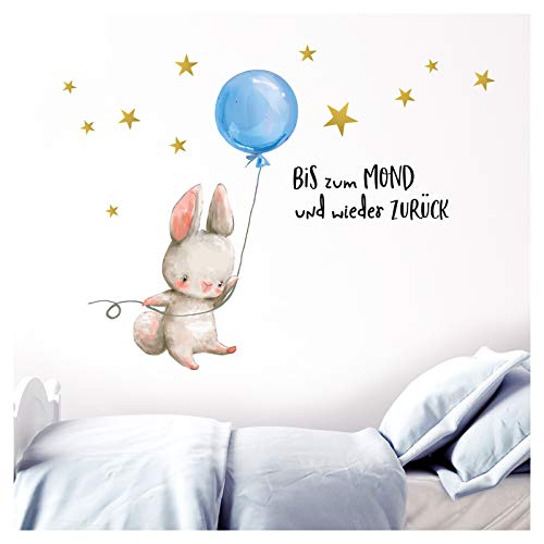 Little Deco Wandtattoo Hase mit Luftballon Blau & Spruch Bis zum Mond DL229 Little Deco Wandtattoo Hase mit Luftballon Blau & Spruch Bis zum Mond DL229 von Little Deco