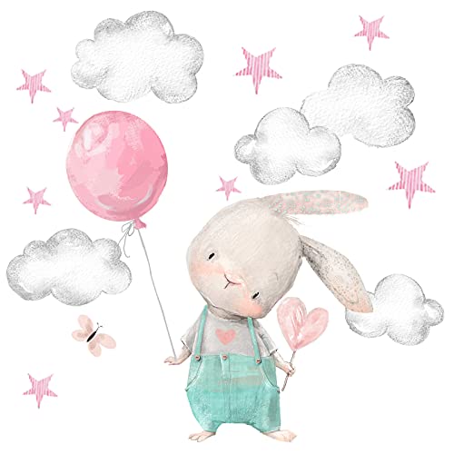 Little Deco Wandtattoo Hase mit Luftballon DL603 L - 111 x 76 cm (BxH) von Little Deco