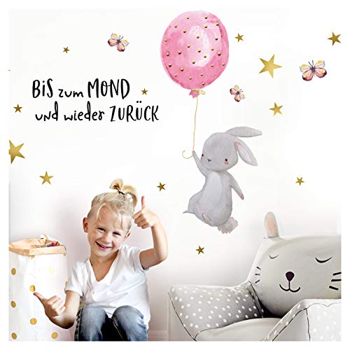 Little Deco Wandtattoo Hase mit Luftballon Rosa & Spruch Bis zum Mond DL239 Little Deco Wandtattoo Hase mit Luftballon Rosa & Spruch Bis zum Mond DL239 von Little Deco