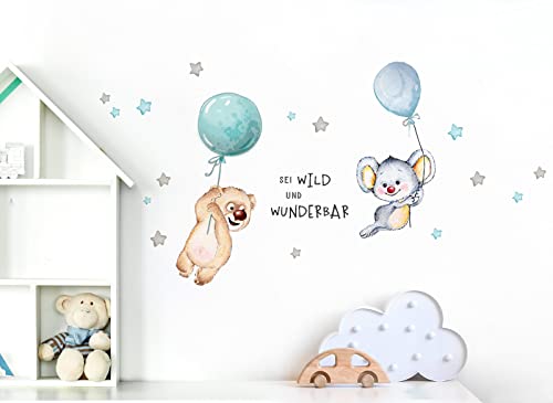 Little Deco Wandtattoo Kinderzimmer Mädchen Junge Deko Wandsticker Baby Tiere Ballons Spielzimmer Sterne Spruch sei wild Wandbild selbstklebend für Kinder DL212-39 von Little Deco