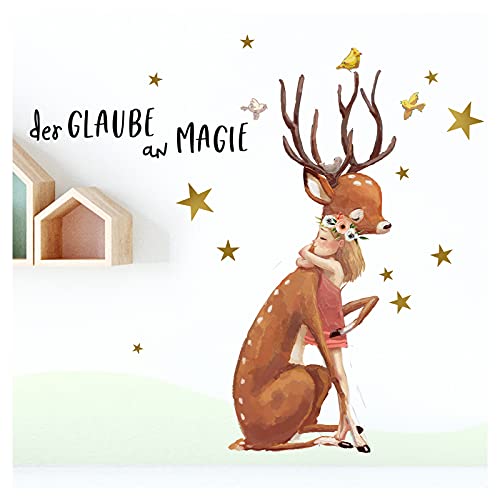 Little Deco Wandtattoo Kinderzimmer Mädchen Spruch Magie REH und Sterne Wandaufkleber Tiere Babyzimmer Wandsticker Glaube Aufkleber Baby Stickers DL213-08 Little Deco Wandtattoo Kinderzimmer Mädchen Spruch Magie REH und Sterne Wandaufkleber Tiere Babyzimmer Wandsticker Glaube Aufkleber Baby Stickers DL213-08 von Little Deco