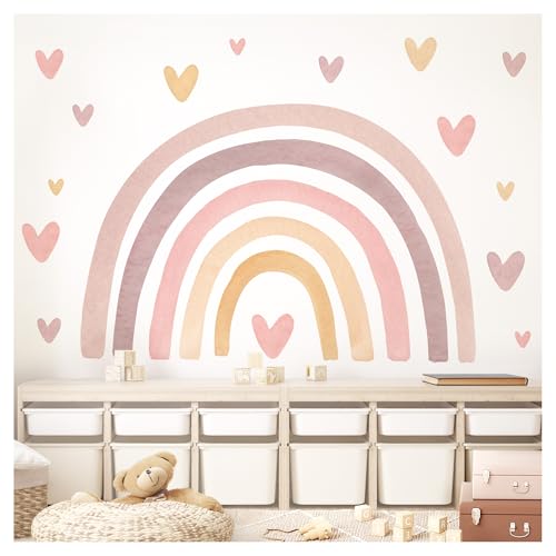 Little Deco Wandtattoo Kinderzimmer Regenbogen Wandaufkleber Pastell Boho Herzen Aquarell Wandsticker Babyzimmer Schlafzimmer Deko DL5091-04 Little Deco Wandtattoo Kinderzimmer Regenbogen Wandaufkleber Pastell Boho Herzen Aquarell Wandsticker Babyzimmer Schlafzimmer Deko DL5091-04 von Little Deco