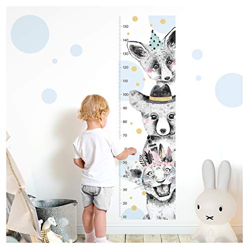 Little Deco Wandtattoo Messlatte 150cm Löwe Bär Fuchs Hellblau DL346 Little Deco Wandtattoo Messlatte 150cm Löwe Bär Fuchs Hellblau DL346 von Little Deco