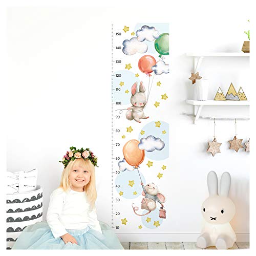 Little Deco Wandtattoo Messlatte 150cm Maus Hase Luftballons DL352 von Little Deco