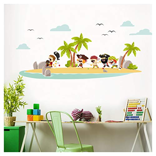 Little Deco Wandtattoo Piraten Insel Schatz DL331 L - 110 x 46 cm (BxH) von Little Deco