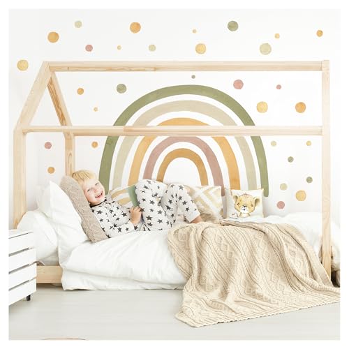 Little Deco Wandtattoo Regenbogen mit Punkten grün gelb DL5082 L von Little Deco