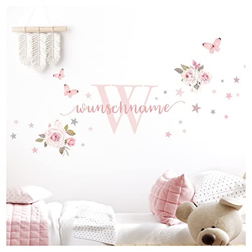 Little Deco Wandtattoo Rosen Schmetterlinge & Wunschname DL318 Motiv 3 M Little Deco Wandtattoo Rosen Schmetterlinge & Wunschname DL318 Motiv 3 M von Little Deco