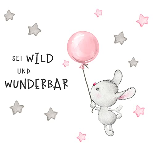 Little Deco Wandtattoo Sei wild & Hase mit Luftballon DL325 L - 264 x 111 cm (BxH) von Little Deco