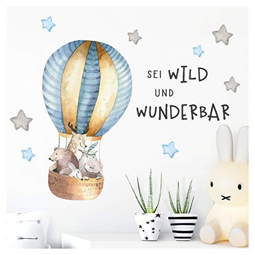 Little Deco Wandtattoo Sei wild & Tiere im Heißluftballon DL319 S - 96 x 33 cm (BxH) von Little Deco