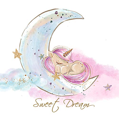Little Deco Wandtattoo Sweet Dream Einhorn & Mond I (BxH) 92 x 60 cm I Kinderzimmer Babyzimmer Aufkleber Sticker Wandaufkleber Wandsticker Klebeposter DL157 von Little Deco