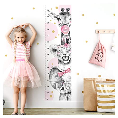 Little Deco Wandtattoo Wandsticker Kinderzimmer Mädchen Messlatte | 150 cm Elefant Löwe Giraffe rosa | Tiere Kinder Aufkleber Wanddeko DL345 Little Deco Wandtattoo Wandsticker Kinderzimmer Mädchen Messlatte | 150 cm Elefant Löwe Giraffe rosa | Tiere Kinder Aufkleber Wanddeko DL345 von Little Deco