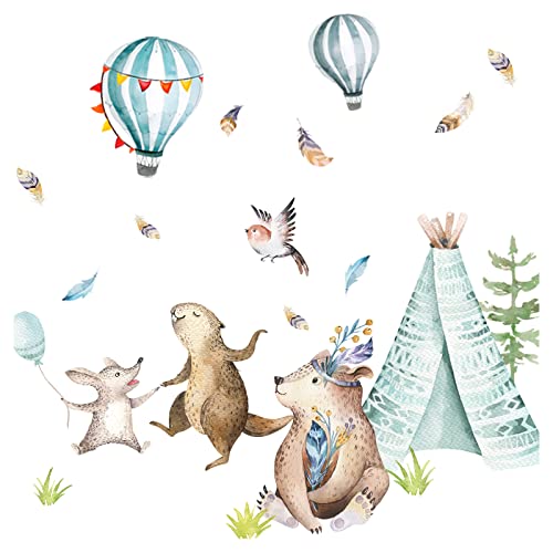 Little Deco Wandtattoo Wandsticker Kinderzimmer Tiere Wald I Wandbild 119 x 79 cm (BxH) I Wandaufkleber Wanddeko Babyzimmer Spielzimmer Mädchen Junge DL723 von Little Deco