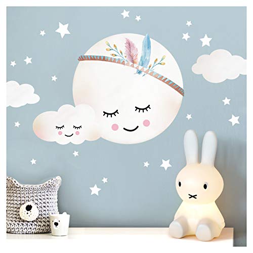 Little Deco Wandtattoo Wolken Mond & Sterne DL263 von Little Deco