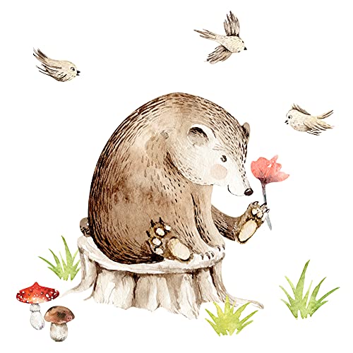 Öko Wandtattoo Kinderzimmer Mädchen Junge Deko Wandsticker Baby Bär mit Blume Safari Aufkleber Spielzimmer Boho Wandbilder selbstklebend für Kinder DL212-35 Öko Wandtattoo Kinderzimmer Mädchen Junge Deko Wandsticker Baby Bär mit Blume Safari Aufkleber Spielzimmer Boho Wandbilder selbstklebend für Kinder DL212-35 von Little Deco