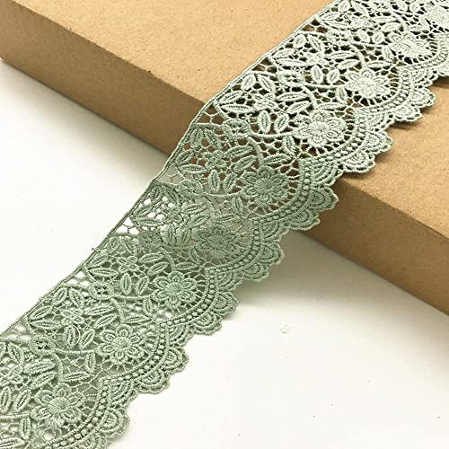 6 cm breit, europäisches Blumenmuster, unelastische Stickerei-Borten, Vorhang, Tischdecke, Slipcover, Brautkleidung, DIY-Kleidung/Zubehör, 2 Meter in einem Paket, Hellgrün 6 cm breit, europäisches Blumenmuster, unelastische Stickerei-Borten, Vorhang, Tischdecke, Slipcover, Brautkleidung, DIY-Kleidung/Zubehör, 2 Meter in einem Paket, Hellgrün von Little lane lace