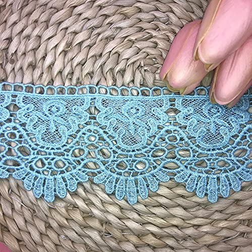 9 CM Breite Europa Krone muster Inelastische Stickerei Spitzenbesatz, Vorhang Tischdecke Slipcover Braut Selbermachen-Kleidung/Zubehör (1,8 Meter in einem Paket) (EIS blau) von Little lane lace