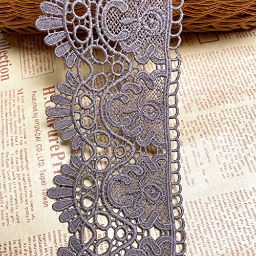 9 CM Breite Europa Krone muster Inelastische Stickerei Spitzenbesatz, Vorhang Tischdecke Slipcover Braut Selbermachen-Kleidung/Zubehör (1,8 Meter in einem Paket) (Kaffee) von Little lane lace