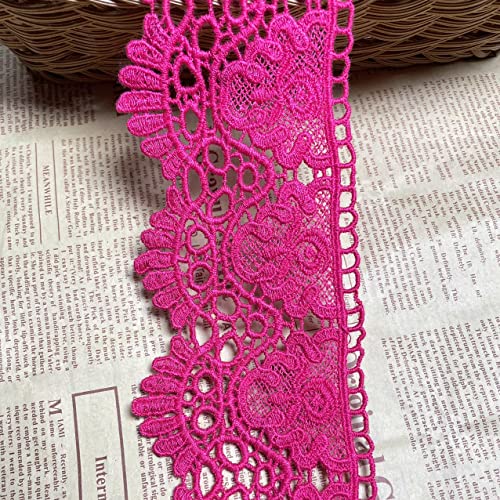 9 CM Breite Europa Krone muster Inelastische Stickerei Spitzenbesatz, Vorhang Tischdecke Slipcover Braut Selbermachen-Kleidung/Zubehör (1,8 Meter in einem Paket) (Pflaume) von Little lane lace