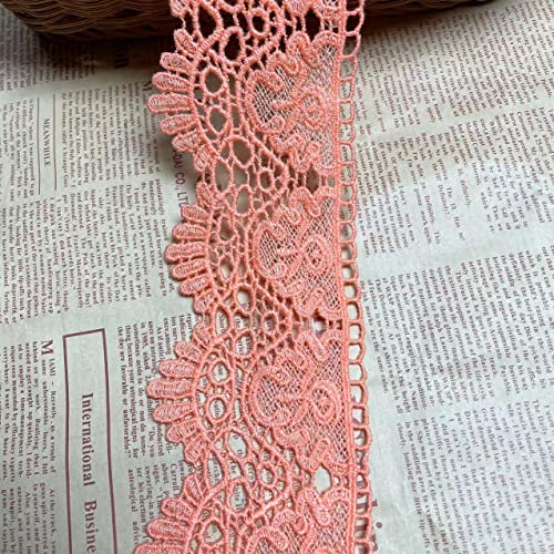 9 CM Breite Europa Krone muster Inelastische Stickerei Spitzenbesatz, Vorhang Tischdecke Slipcover Braut Selbermachen-Kleidung/Zubehör (1,8 Meter in einem Paket) (orange) von Little lane lace