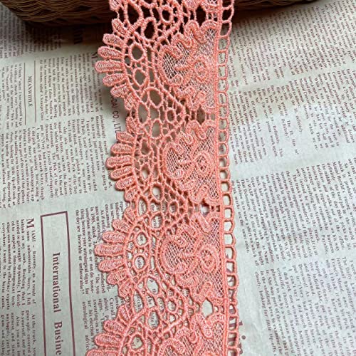 9 CM Breite Europa Krone muster Inelastische Stickerei Spitzenbesatz, Vorhang Tischdecke Slipcover Braut Selbermachen-Kleidung/Zubehör (1,8 Meter in einem Paket) (orange) von Little lane lace